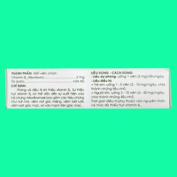Vitamin B2 Traphaco 2mg