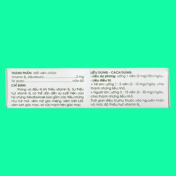 Vitamin B2 Traphaco 2mg
