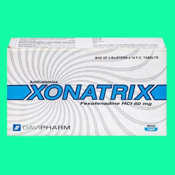 Xonatrix 60mg 5 Thuốc Xonatrix 60mg điều trị viêm mũi dị ứng theo mùa, mày đay vô căn