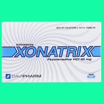 Xonatrix 60mg 4 Thuốc Xonatrix 60mg điều trị viêm mũi dị ứng theo mùa, mày đay vô căn