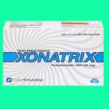 Thuốc Xonatrix 60mg điều trị viêm mũi dị ứng theo mùa, mày đay vô căn