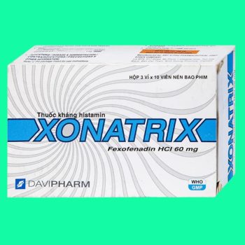Xonatrix 60mg 3 Thuốc Xonatrix 60mg điều trị viêm mũi dị ứng theo mùa, mày đay vô căn