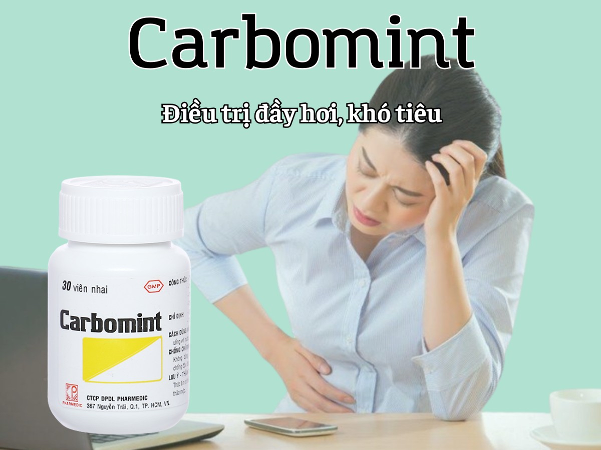 Carbomint điều trị đầy hơi, khó tiêu