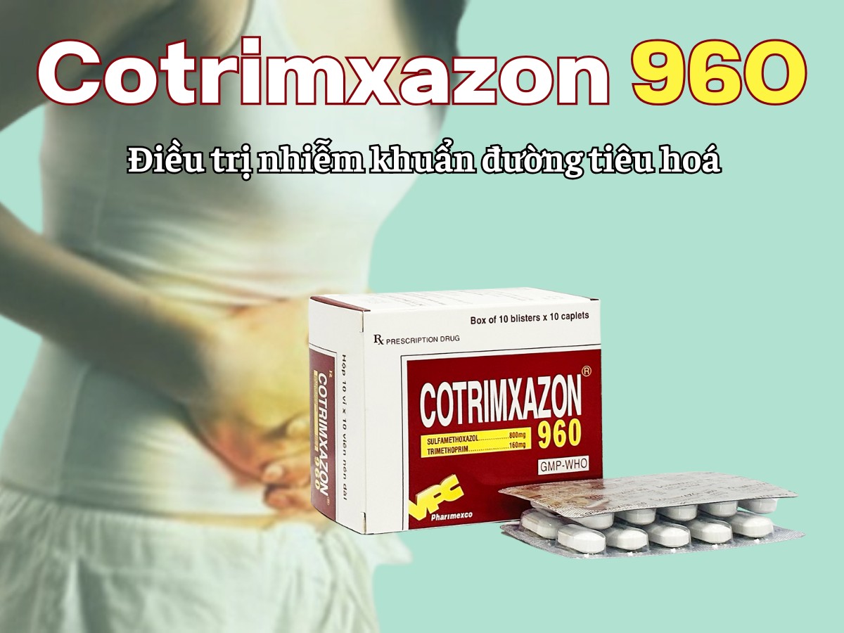 Cotrimxazon 960 điều trị nhiễm khuẩn đường tiêu hoá