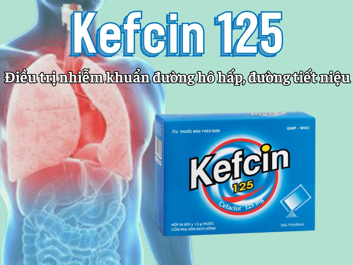 Kefcin 125 điều trị các nhiễm khuẩn đường hô hấp, đường tiết niệu