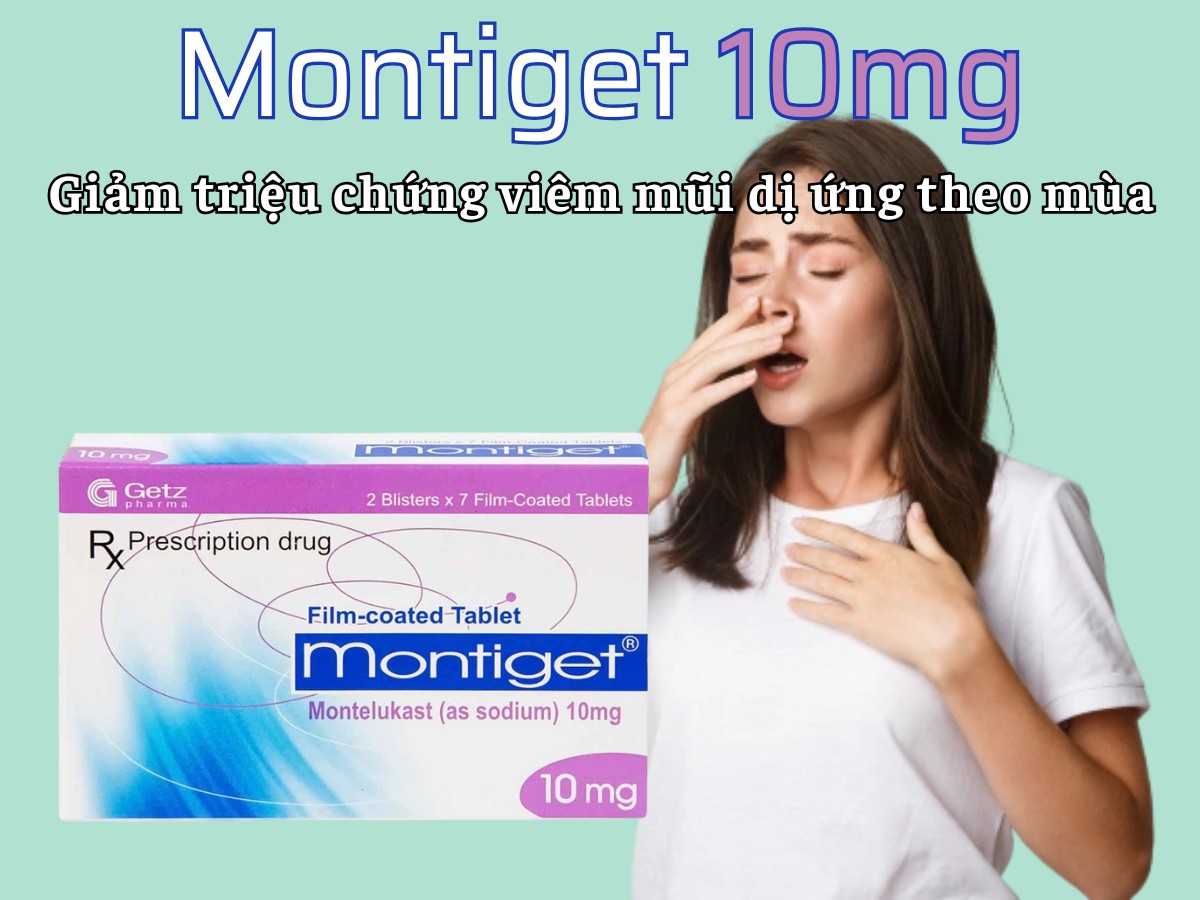 Montiget 10mg 11 Montiget 10mg giảm triệu chứng viêm mũi dị ứng theo mùa