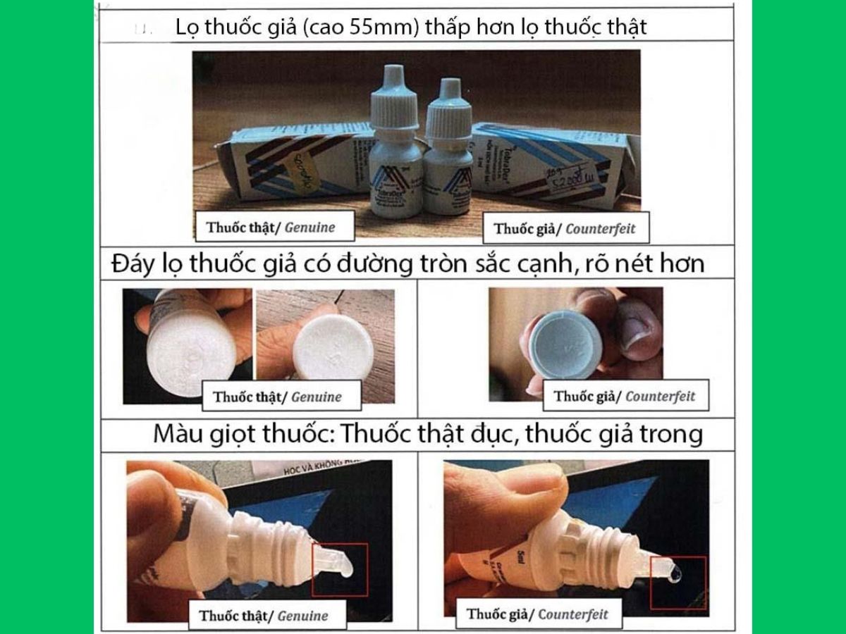 TobraDex 5ml 21 Phân biệt Hỗn dịch nhỏ mắt TobraDex thật giả