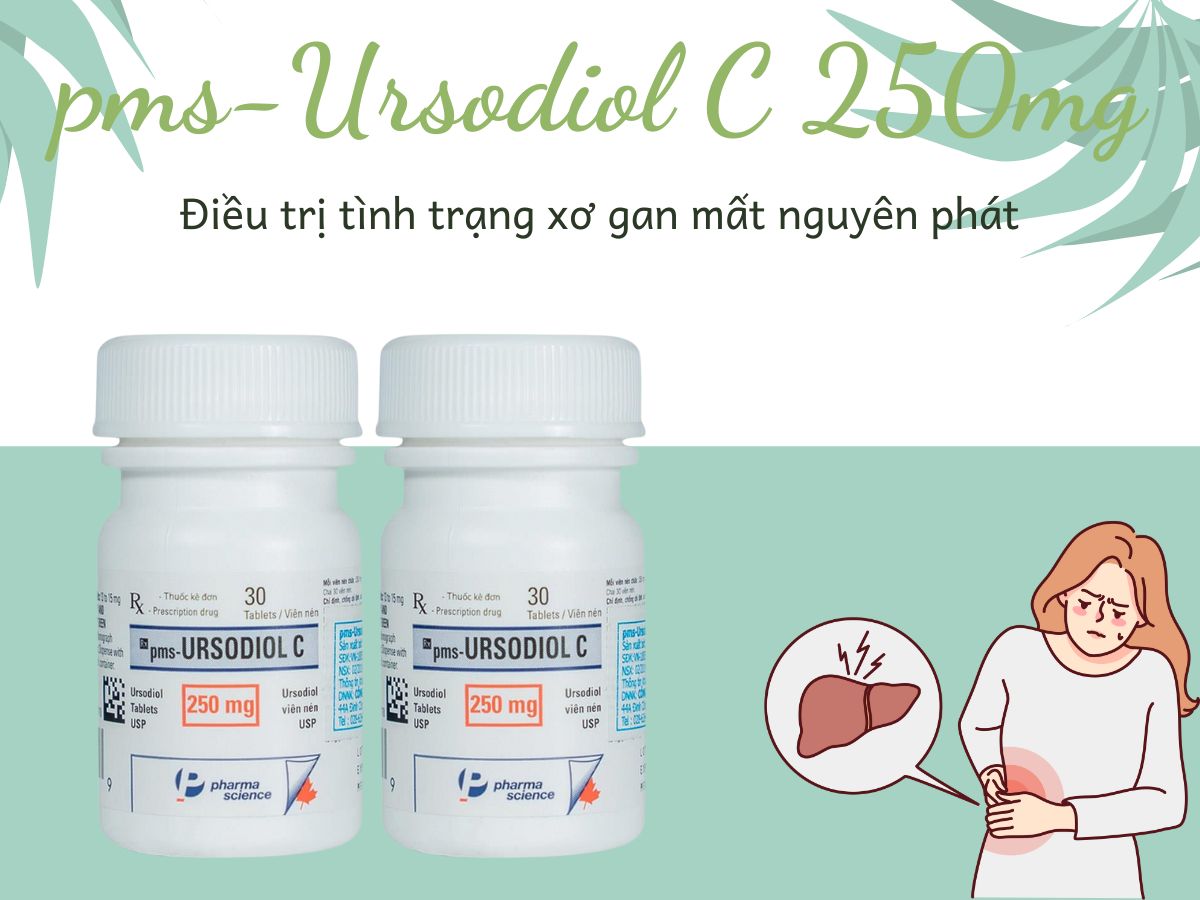 Thuốc pms-Ursodiol C 250mg điều trị xơ gan ứ mật nguyên phát