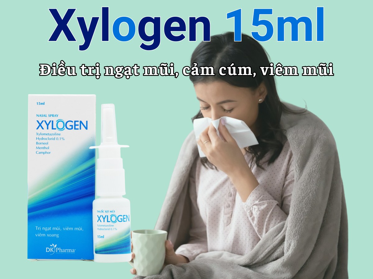 Xylogen 15ml 12 Xylogen 15ml điều trị ngạt mũi, cảm cúm, viêm mũi