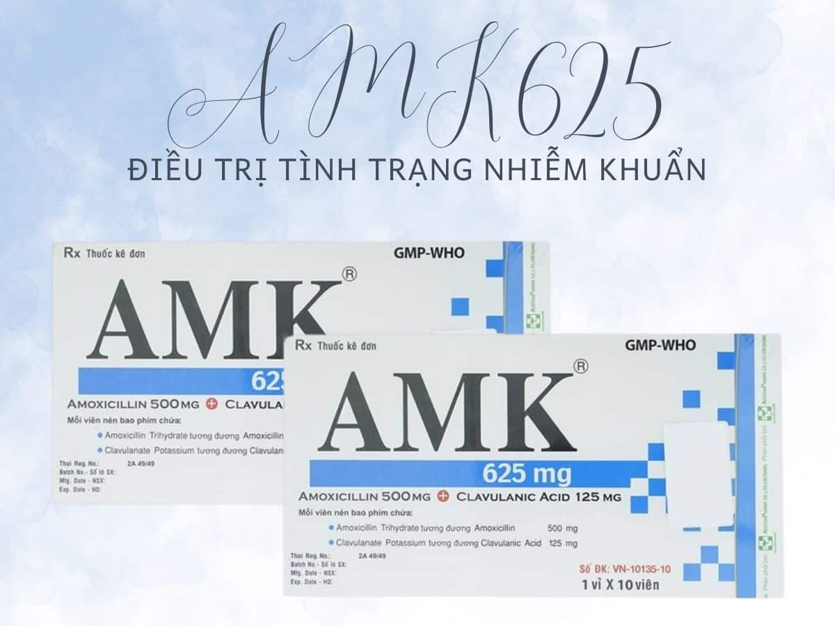Thuốc AMK 625 điều trị viêm xoang cấp tính, viêm tai giữa cấp tính