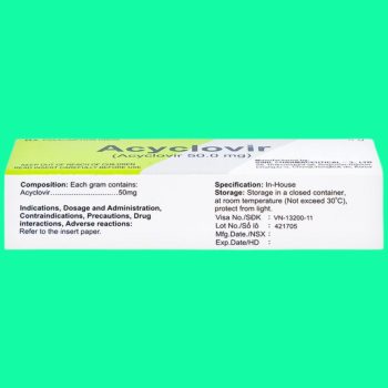 Kem bôi da Acyclovir Sinil 6 Kem bôi da Acyclovir Sinil giúp điều trị herpes simplex môi và sinh dục