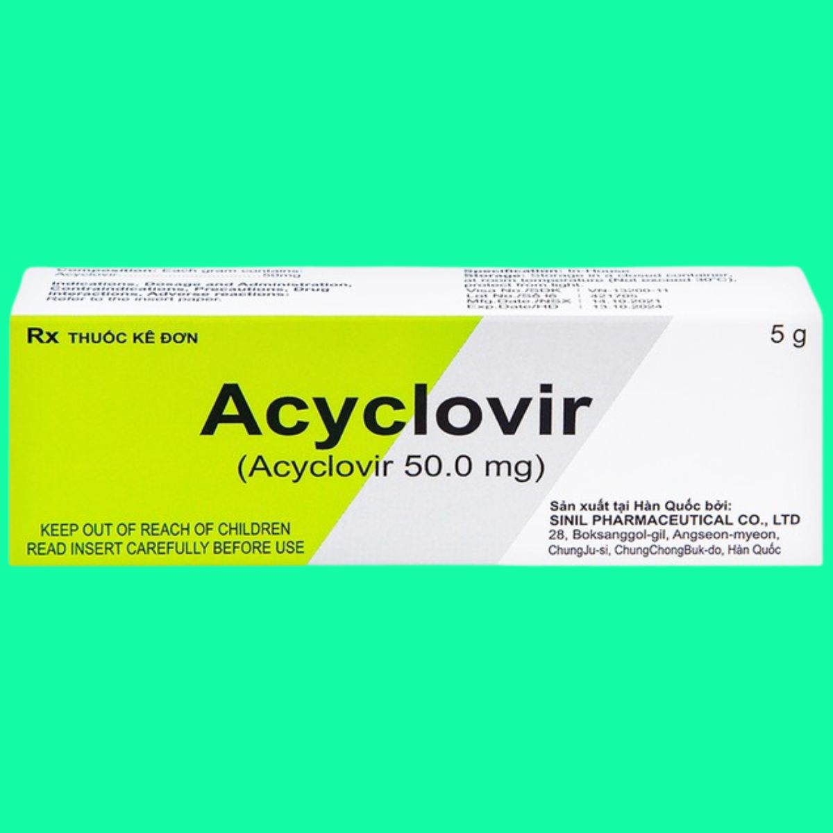 Acyclovir-Sinil-6 Kem bôi da Acyclovir Sinil giúp điều trị herpes simplex môi và sinh dục