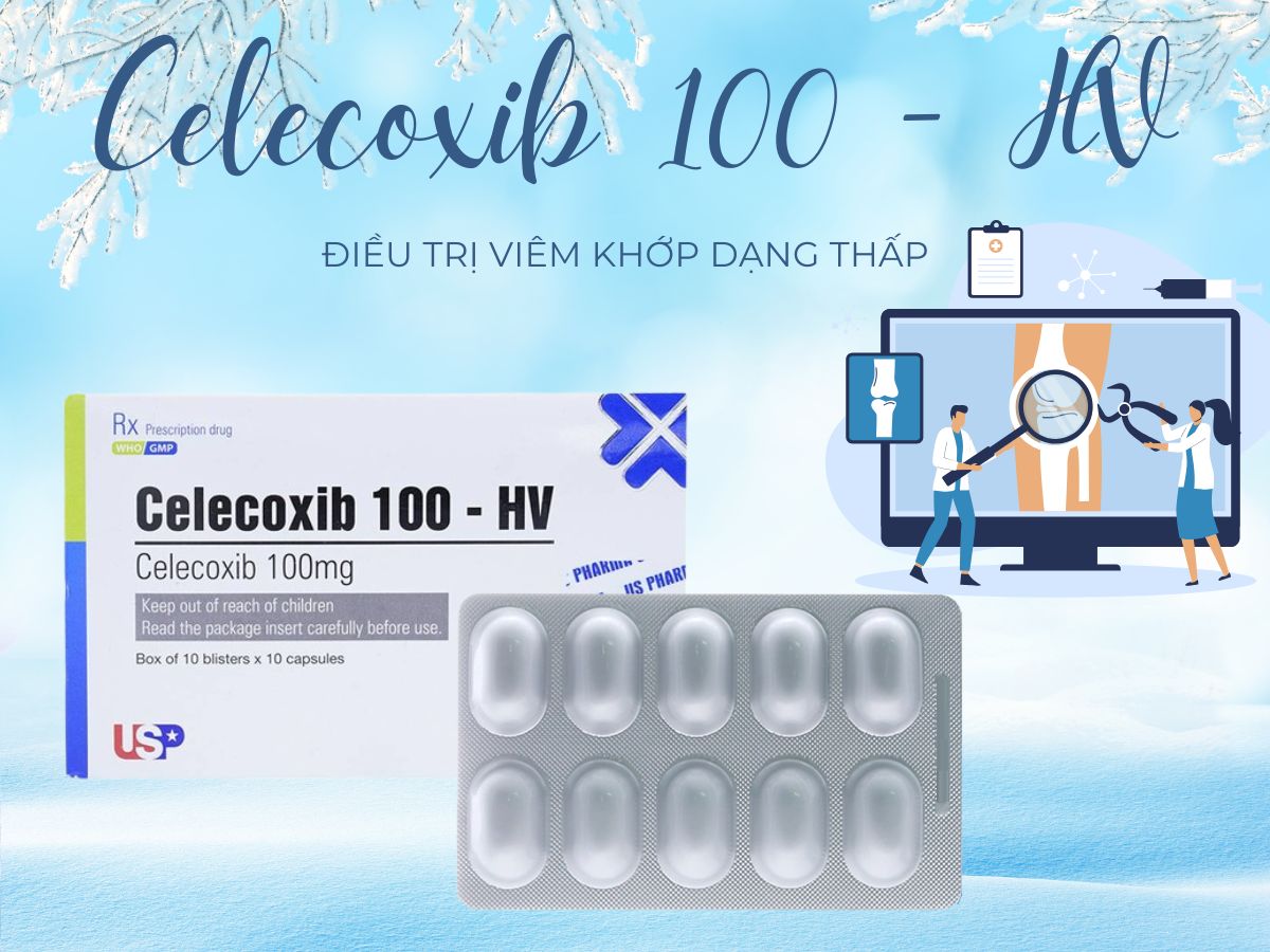 Thuốc Celecoxib 100 - HV giảm cơn đau cấp trong đau bụng kinh