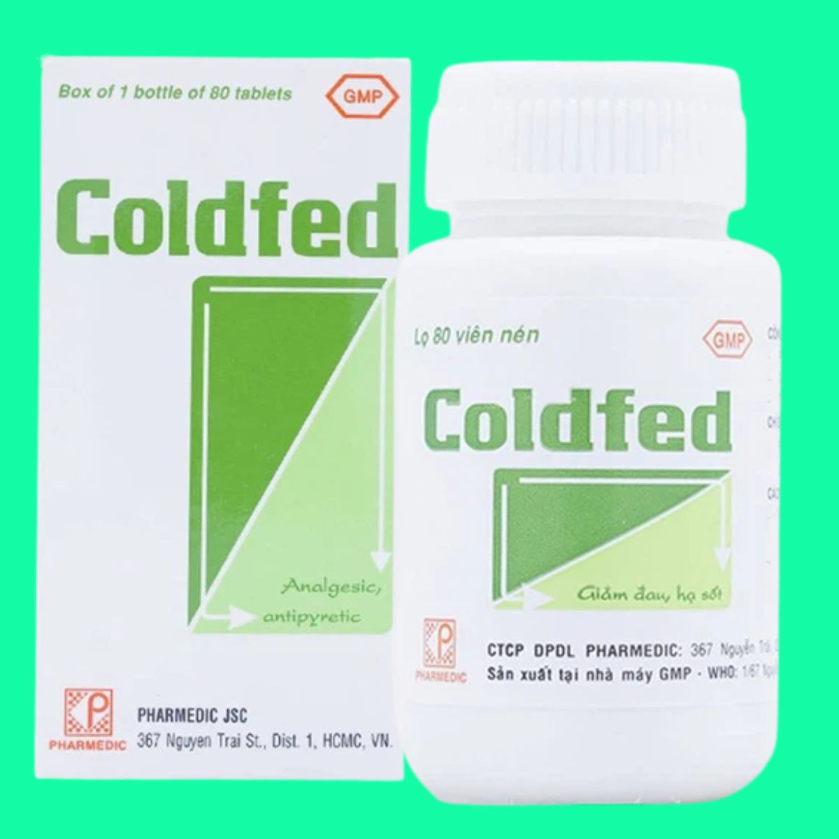 Coldfed-7 Thuốc Coldfed (lọ 80 viên) giúp giảm các triệu chứng cảm, sốt, đau đầu