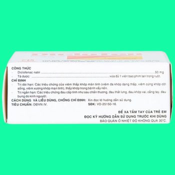 Thuốc Diclofen 50mg giúp cải thiện triệu chứng trong bệnh lý viêm khớp