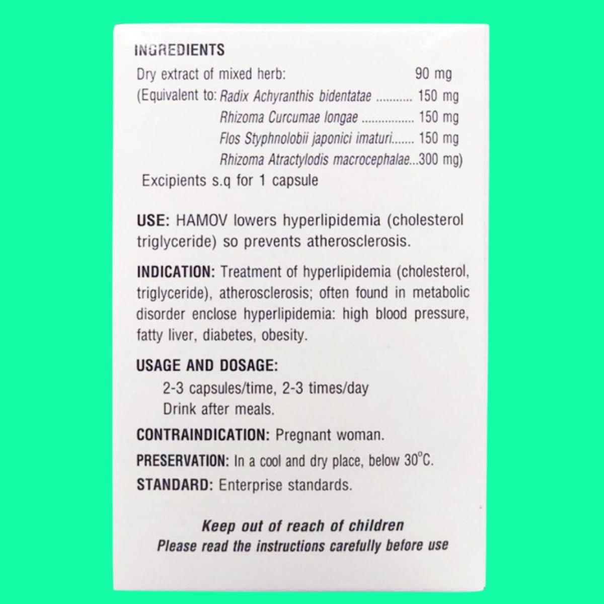 Hamov-3 Thuốc Hamov Vạn Xuân giúp hạ lipid máu, phòng ngừa xơ vữa động mạch