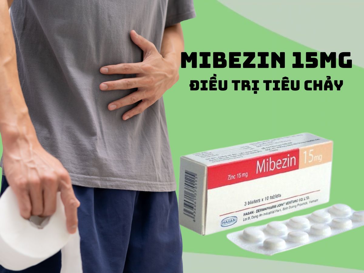Thuốc Mibezin 15mg - Điều trị tiêu chảy kết hợp với bù nước, điện giải