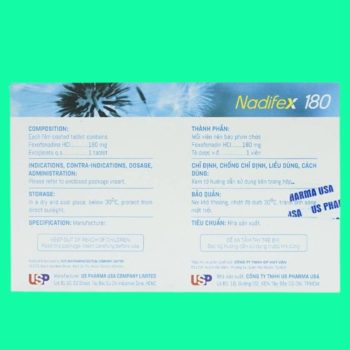 Thuốc Nadifex 180 - Giảm các triệu chứng viêm mũi dị ứng