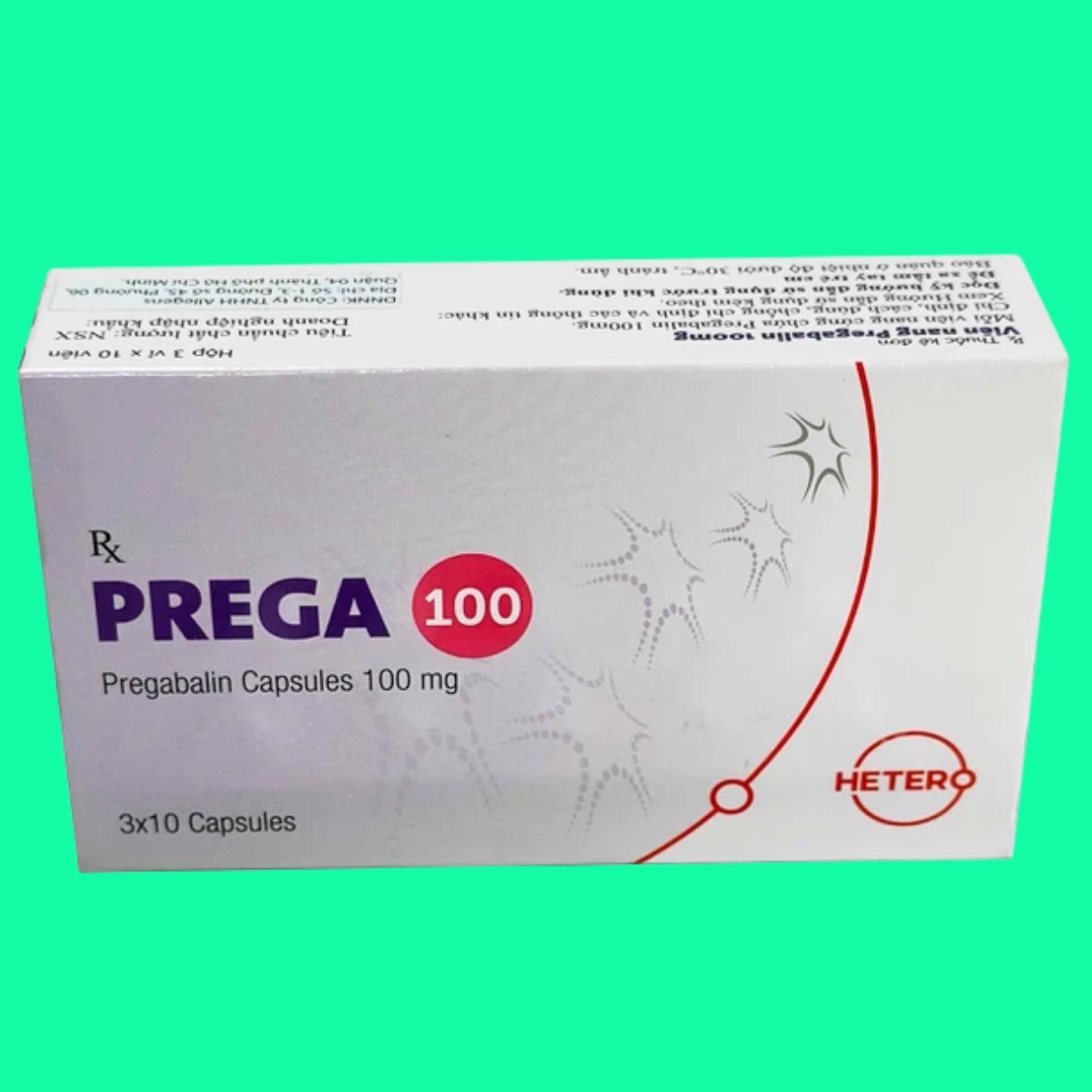 Prega-100-Hetero-5 Thuốc Prega 100 Hetero điều trị đau thần kinh ngoại biên và trung ương