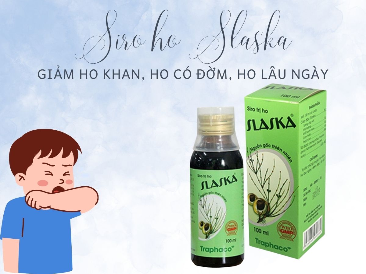 Thuốc Siro trị ho Slaska giảm ho khan, ho có đờm, ho lâu ngày