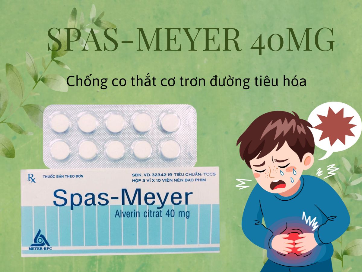 Spas-Meyer 40mg 10 Thuốc Spas-Meyer 40mg chống co thắt cơ trơn tiêu hóa