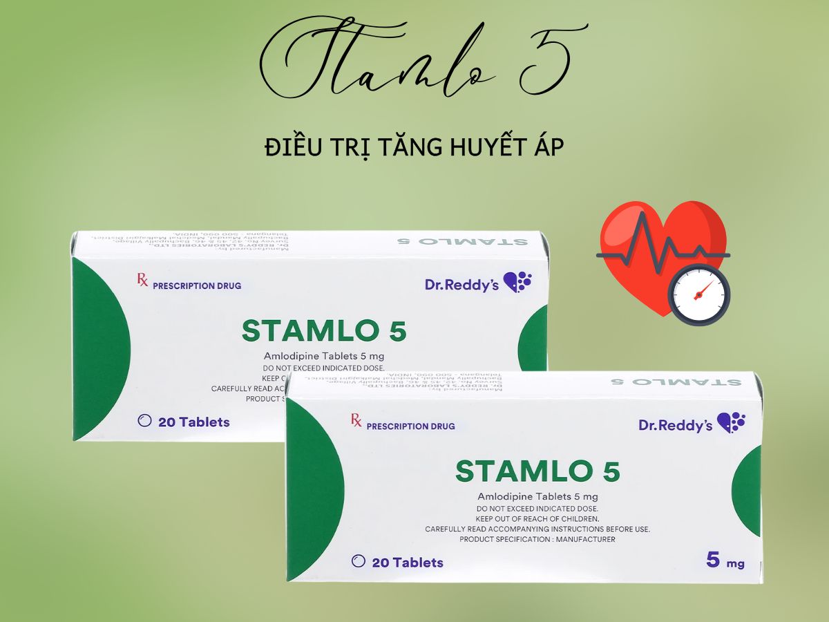 Stamlo 5 12 Thuốc Stamlo 5 điều trị tăng huyết áp và thiếu máu cục bộ cơ tim