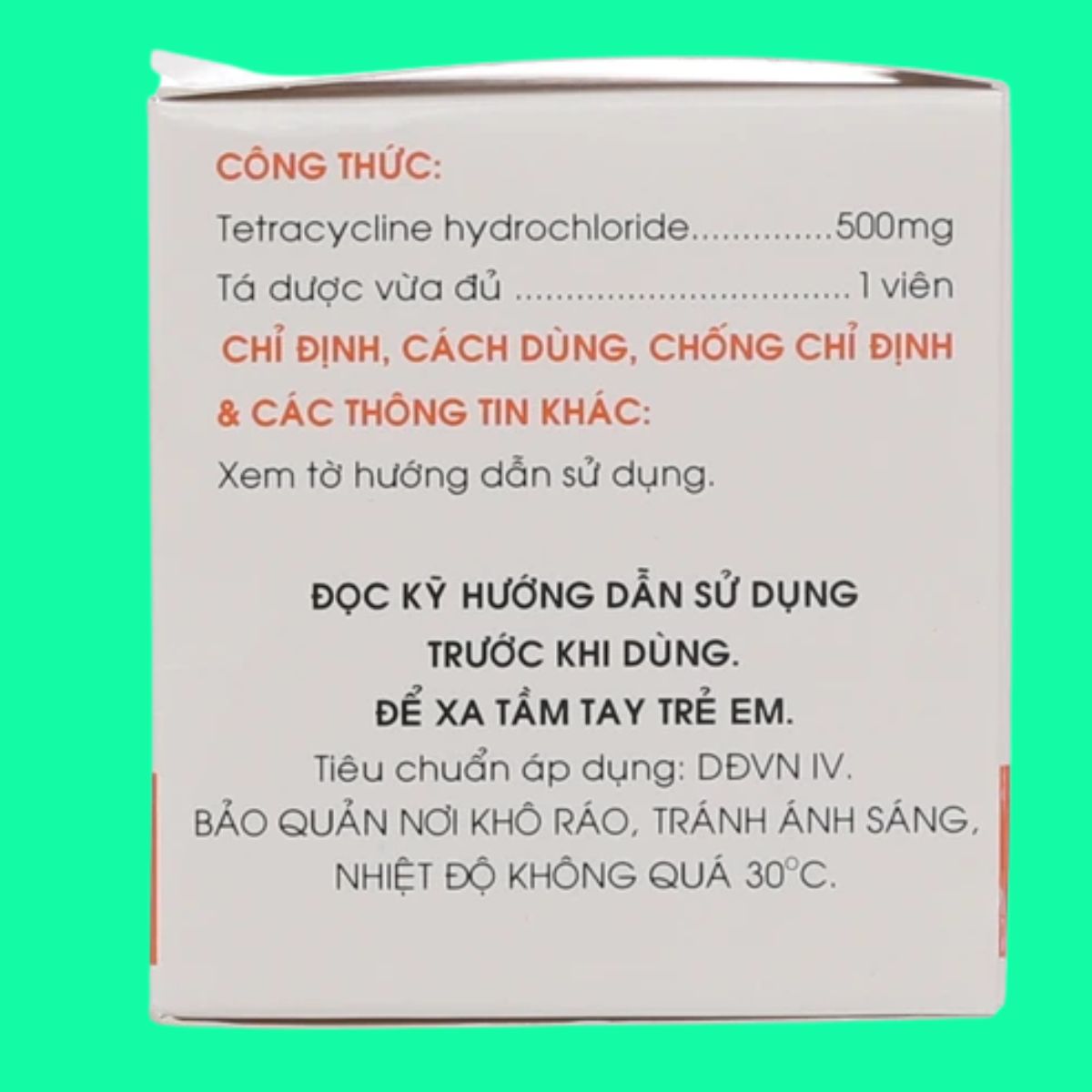 Tetracycline-500mg-Mekophar-3 Tetracycline 500mg Mekophar 3