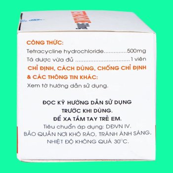 Tetracycline 500mg Mekophar 5 Thuốc Tetracycline 500mg Mekophar điều trị nhiễm khuẩn nhạy cảm với thuốc