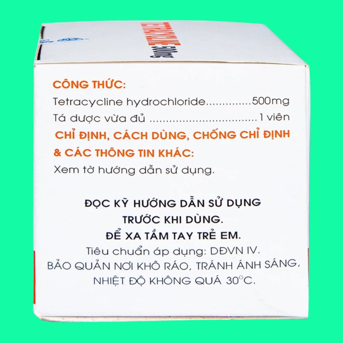 Tetracycline-500mg-Mekophar-4 Thuốc Tetracycline 500mg Mekophar điều trị nhiễm khuẩn nhạy cảm với thuốc