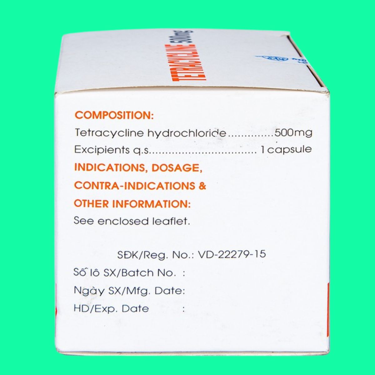 Tetracycline-500mg-Mekophar-5 Thuốc Tetracycline 500mg Mekophar điều trị nhiễm khuẩn nhạy cảm với thuốc