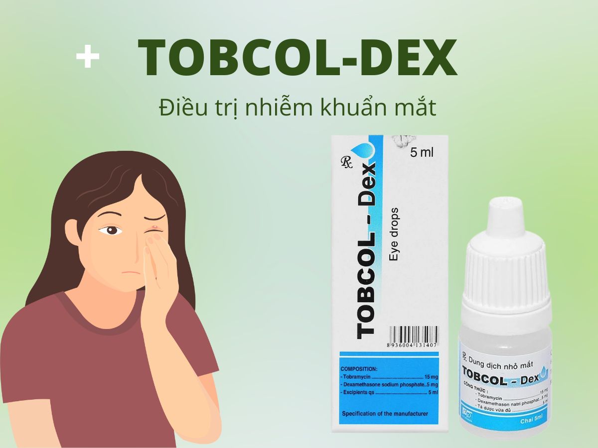 Tobcol-Dex 9 Thuốc nhỏ mắt Tobcol-Dex điều trị nhiễm khuẩn ở mắt