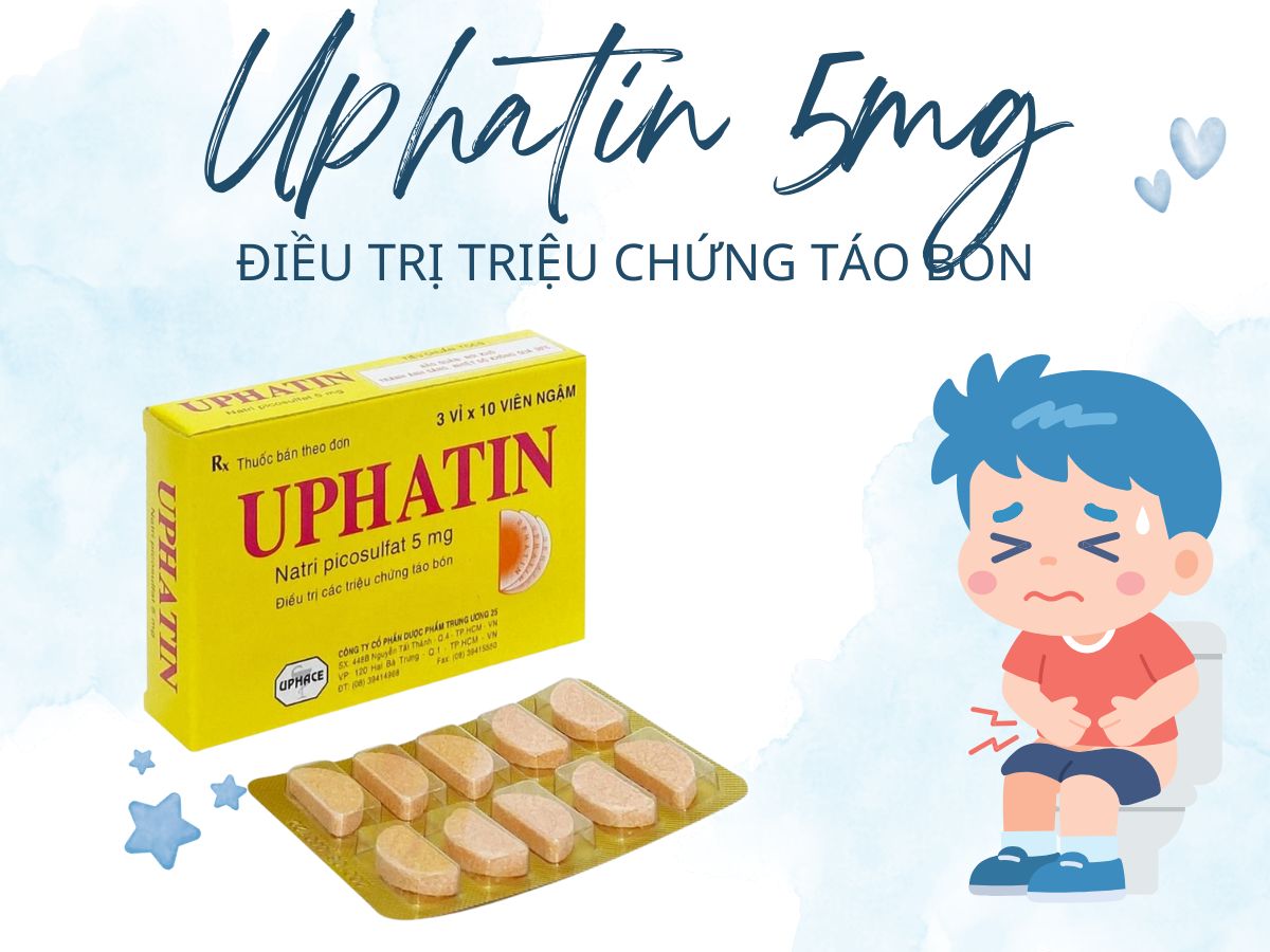 Thuốc Uphatin 5mg điều trị triệu chứng táo bón cho người lớn và trẻ em