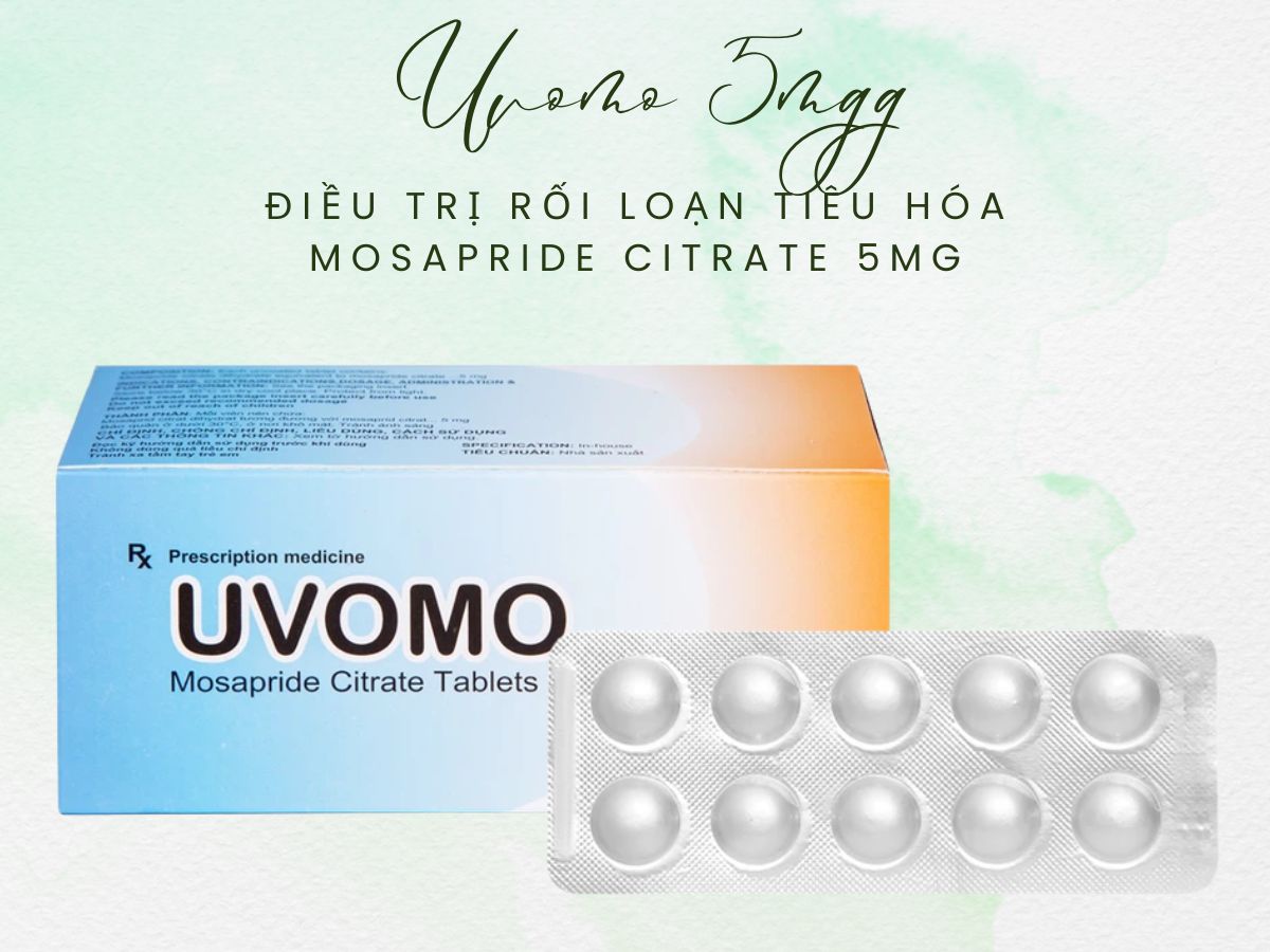 Thuốc Uvomo 5mg điều trị rối loạn tiêu hóa cho người lớn