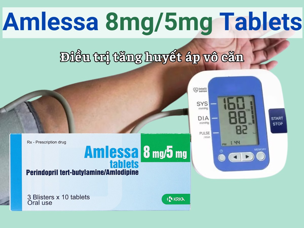 Amlessa 8mg/5mg Tablets điều trị tăng huyết áp vô căn
