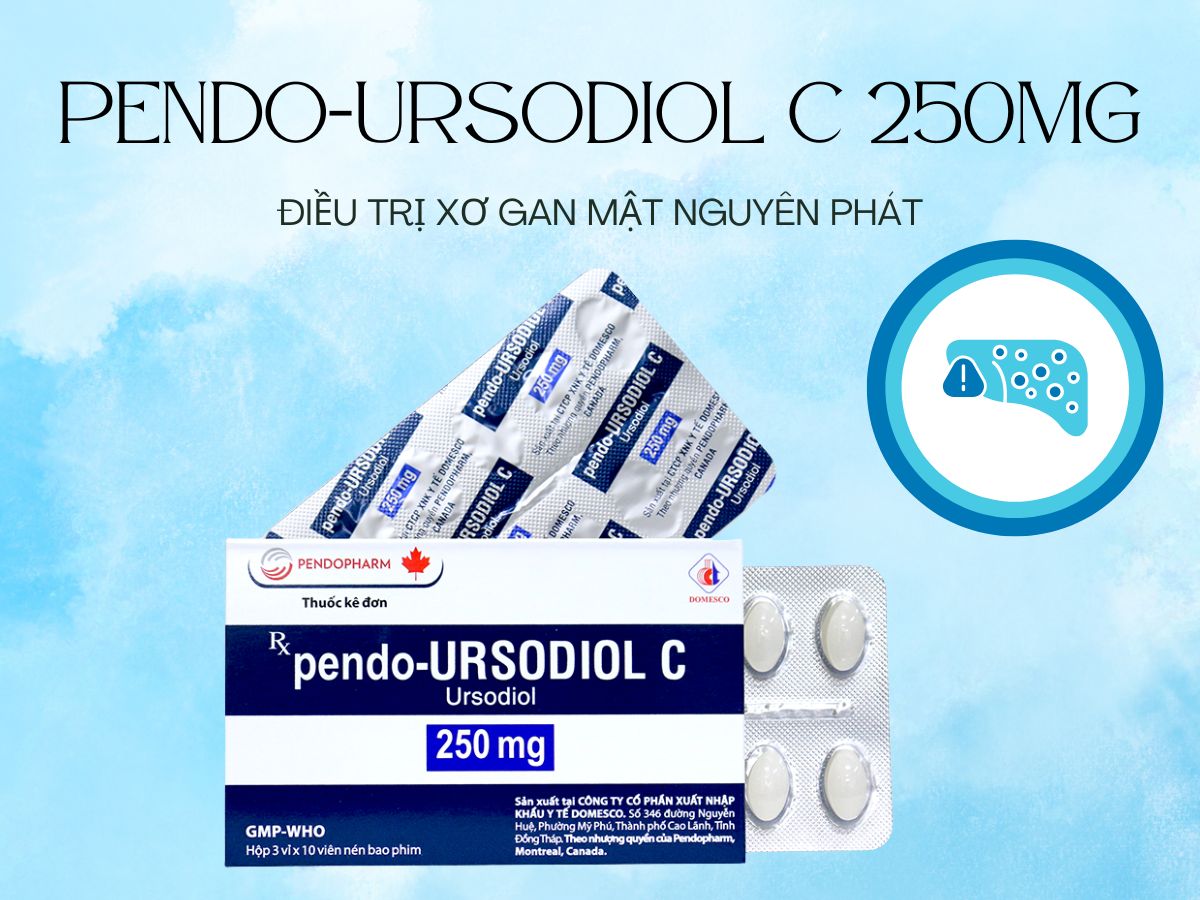 Thuốc Pendo-Ursodiol C 250mg điều trị xơ gan mật nguyên phát