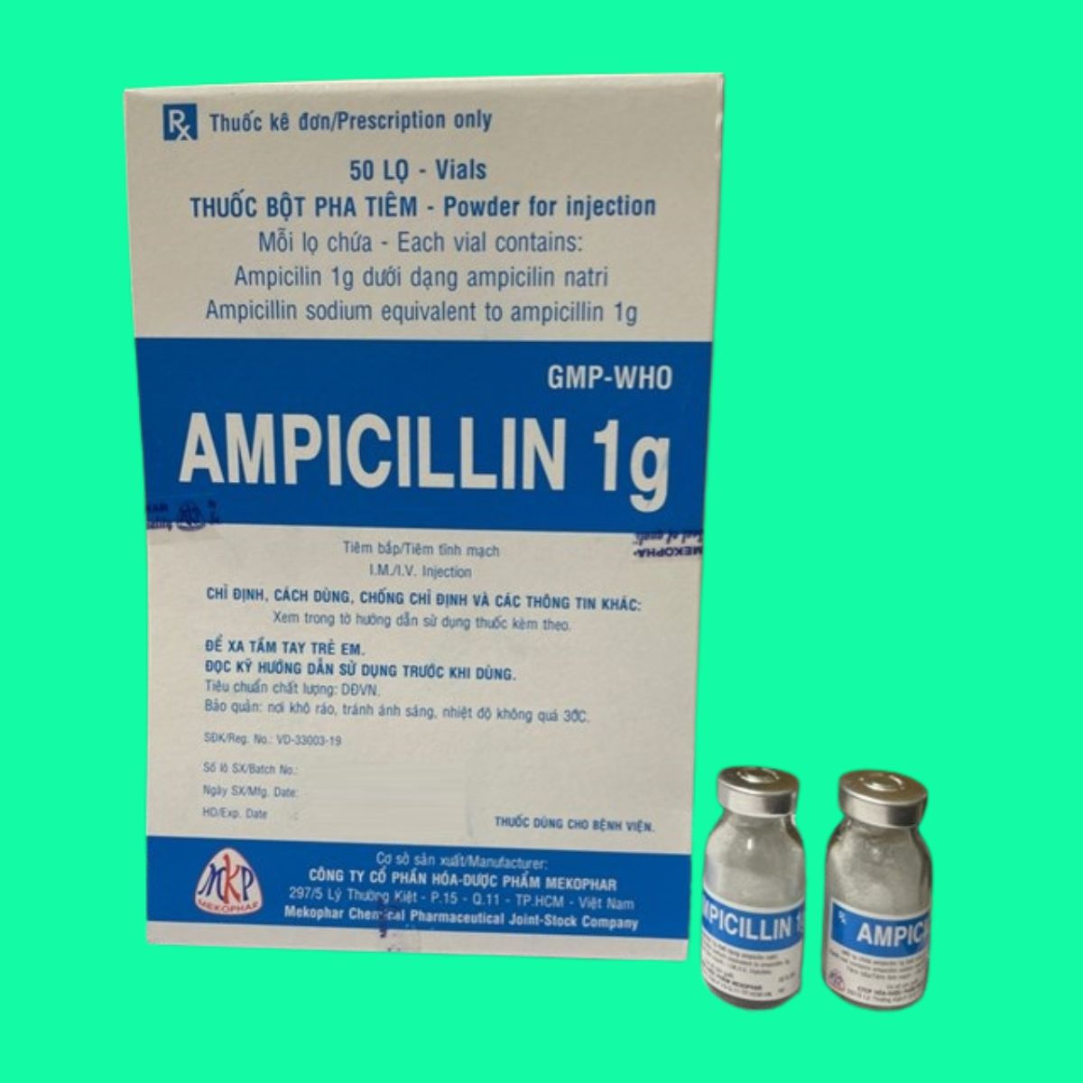Ampicillin 1g Mekophar (1) Ampicillin 1g Mekophar