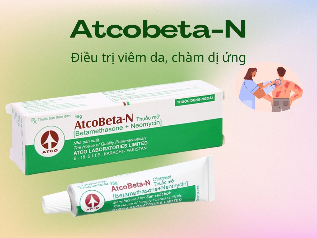 Atcobeta-N 15 Thuốc Atcobeta-N – Điều trị viêm da đáp ứng corticoid tại chỗ