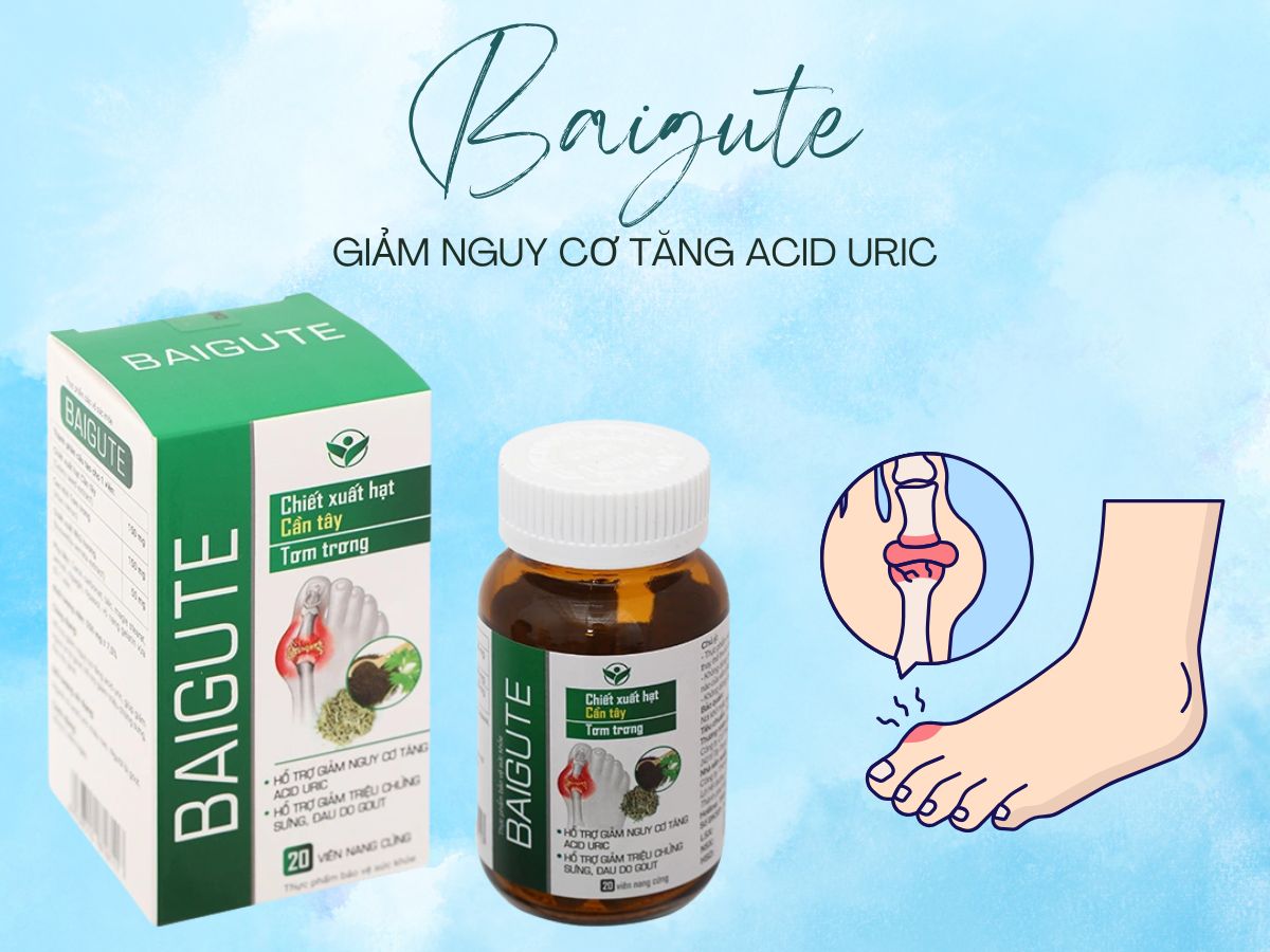 Baigute 13 Thuốc Baigute hạn chế nguy cơ tăng acid uric, hỗ trợ điều trị Gout