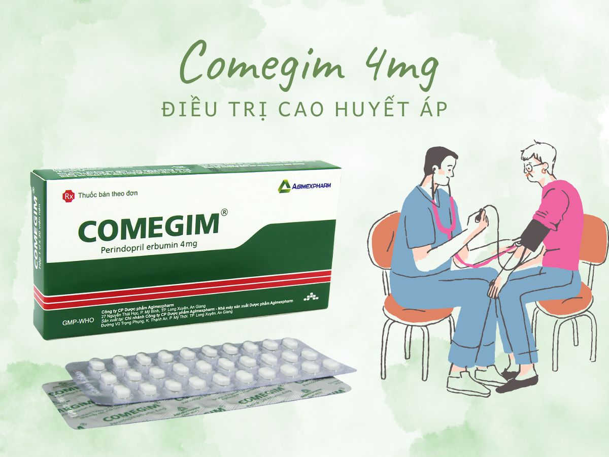 Thuốc Comegim 4mg điều trị tăng huyết áp và giảm nguy cơ biến cố tim mạch
