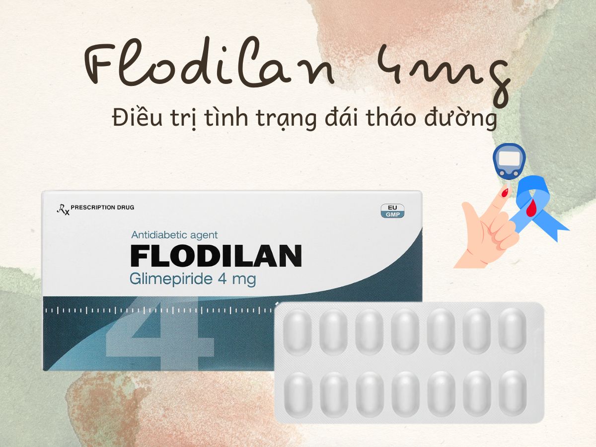 Flodilan 4mg 9 Thuốc Flodilan 4mg điều trị đái tháo đường không phụ thuộc insulin