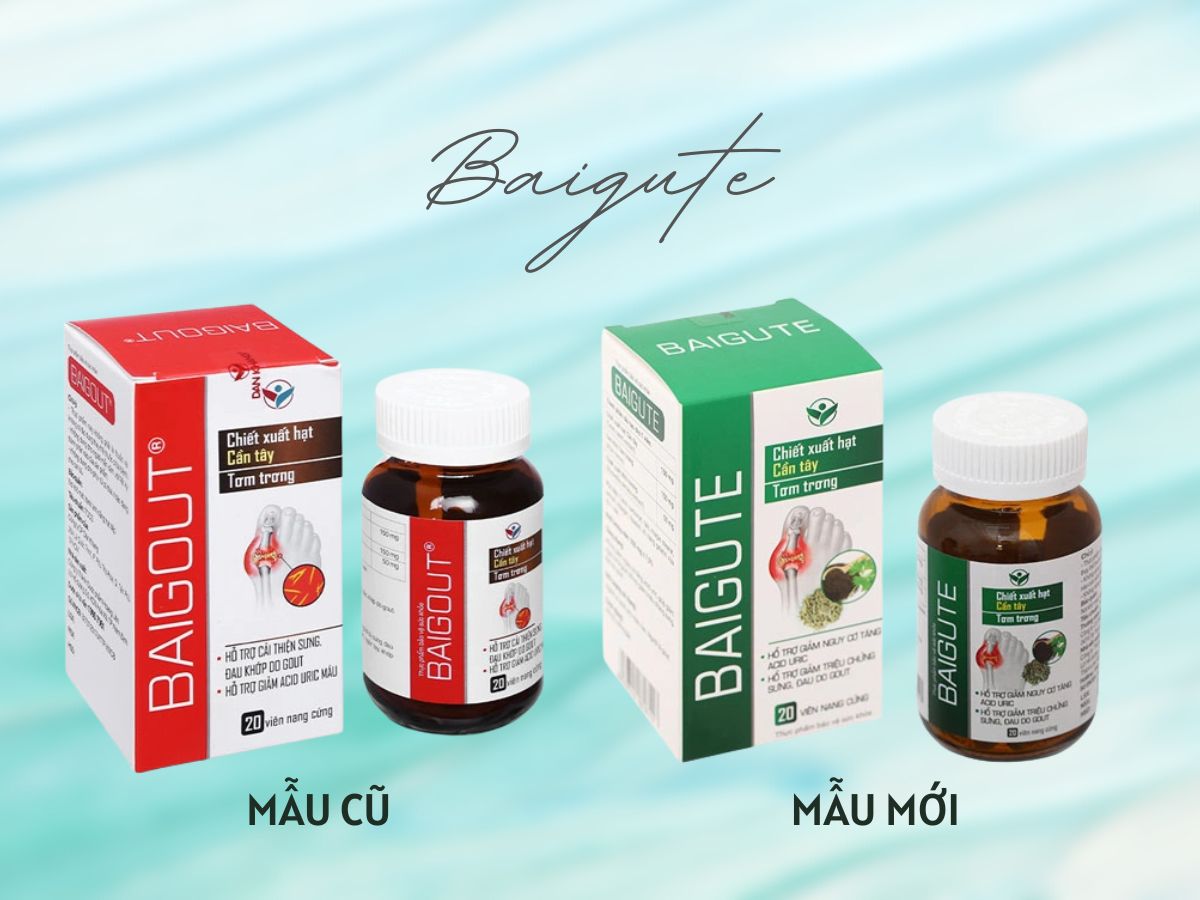 Baigute 14 Mẫu bao bì cũ và bao bì mới Baigute