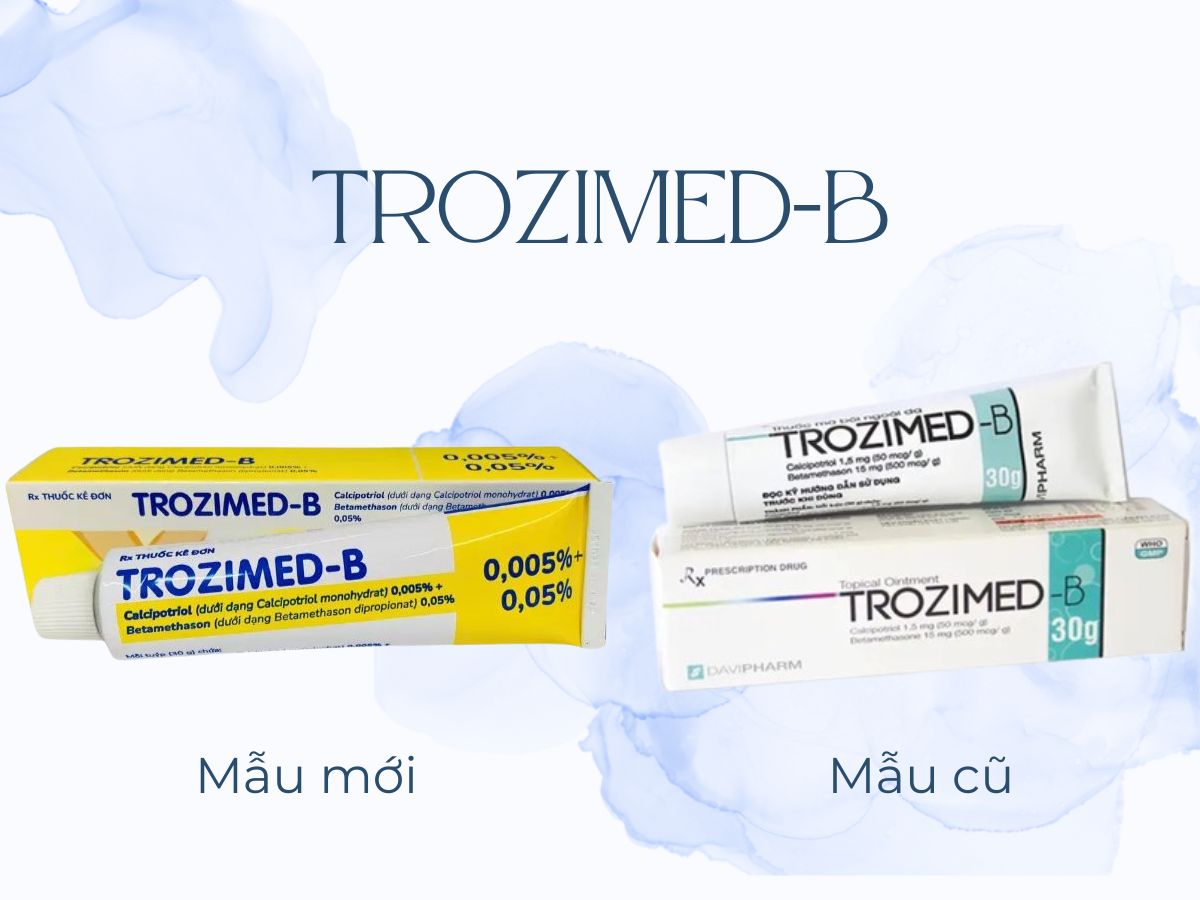 Mẫu bao bì cũ và mẫu bao bì mới Trozimed-B