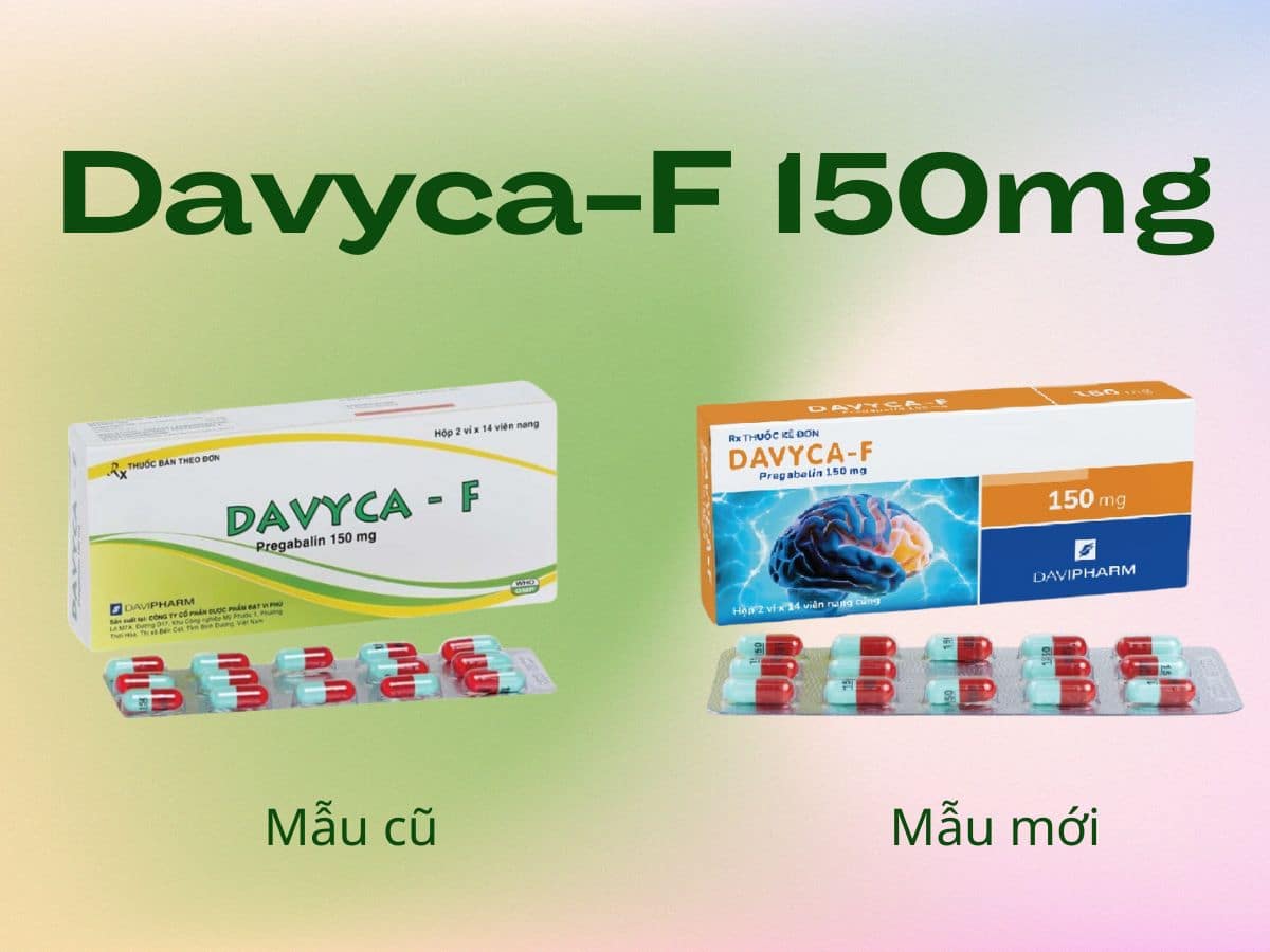 Mẫu bao bì mới và mẫu bao bì cũ Davyca-F 150mg