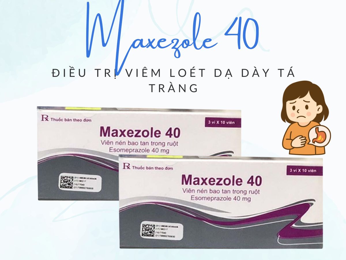 Maxezole 40 8 Maxezole 40 điều trị viêm loét dạ dày tá tràng