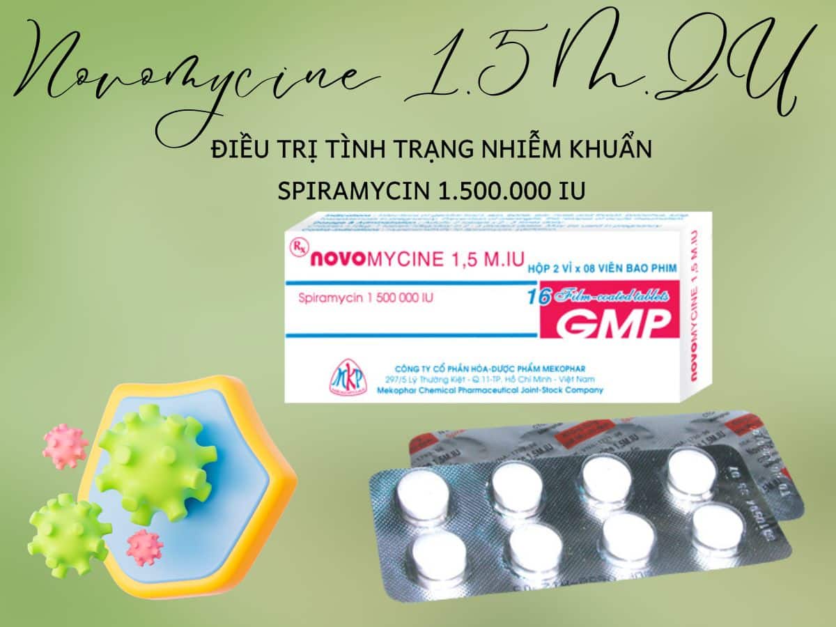 Thuốc Novomycine 1.5 M.IU Mekophar điều trị nhiễm khuẩn da, xương