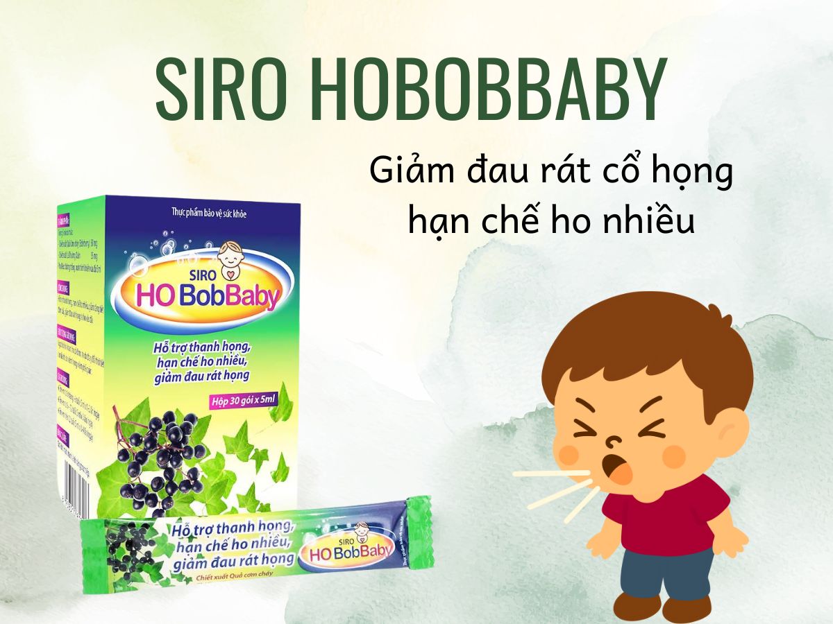 Thuốc SIRO HOBobBaby cải thiện tình trạng đau rát họng do ho kéo dài