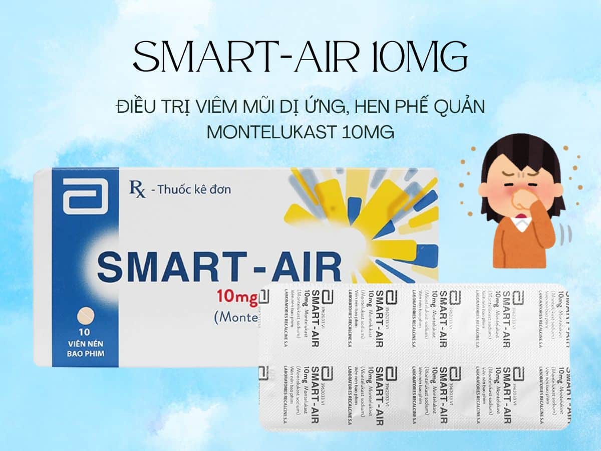 Thuốc Smart-Air 10mg điều trị viêm mũi dị ứng quanh năm, viêm mũi dị ứng theo mùa