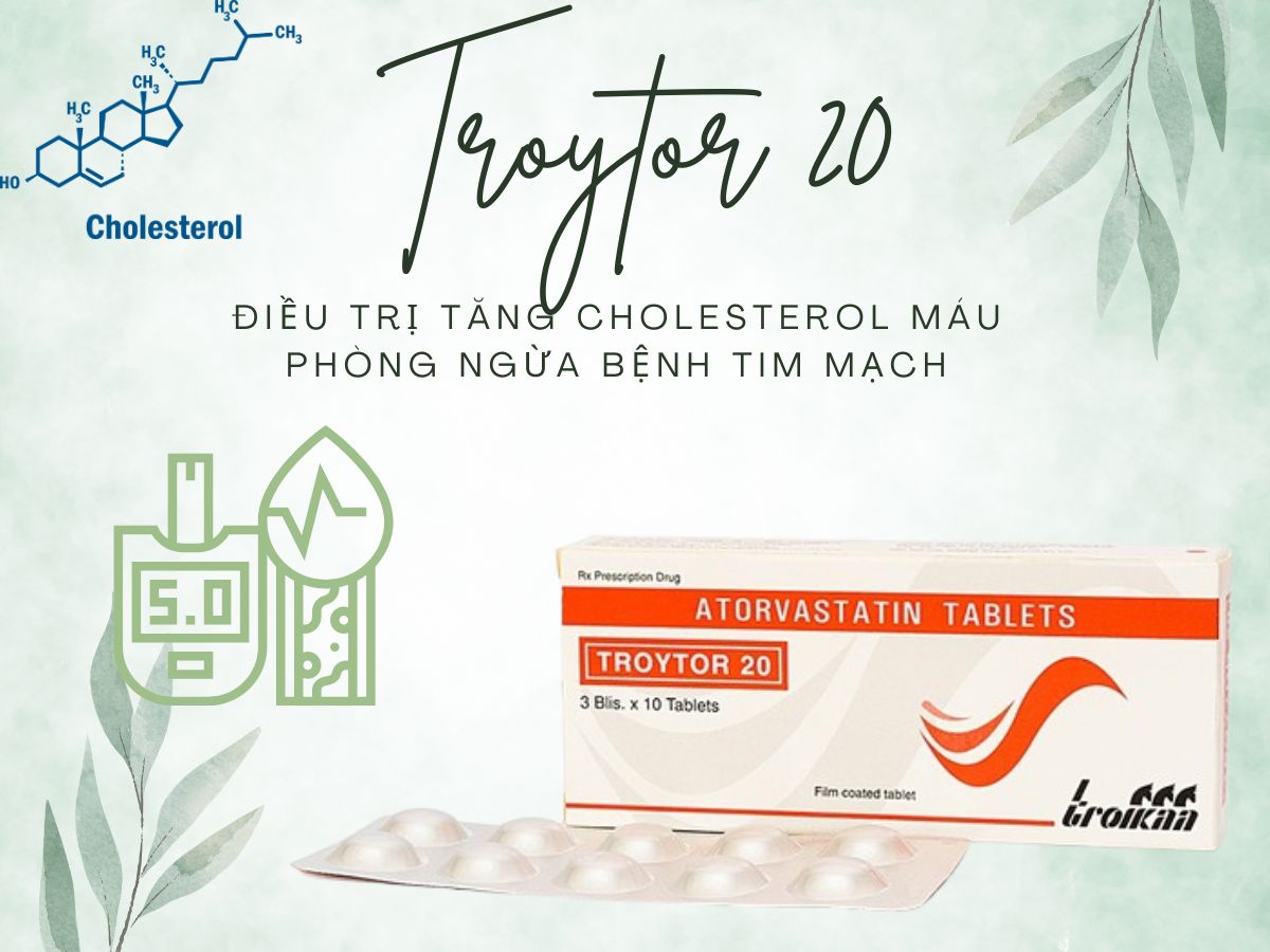 Troytor 20 8 Thuốc Troytor 20 phòng ngừa bệnh tim mạch và tăng cholesterol máu