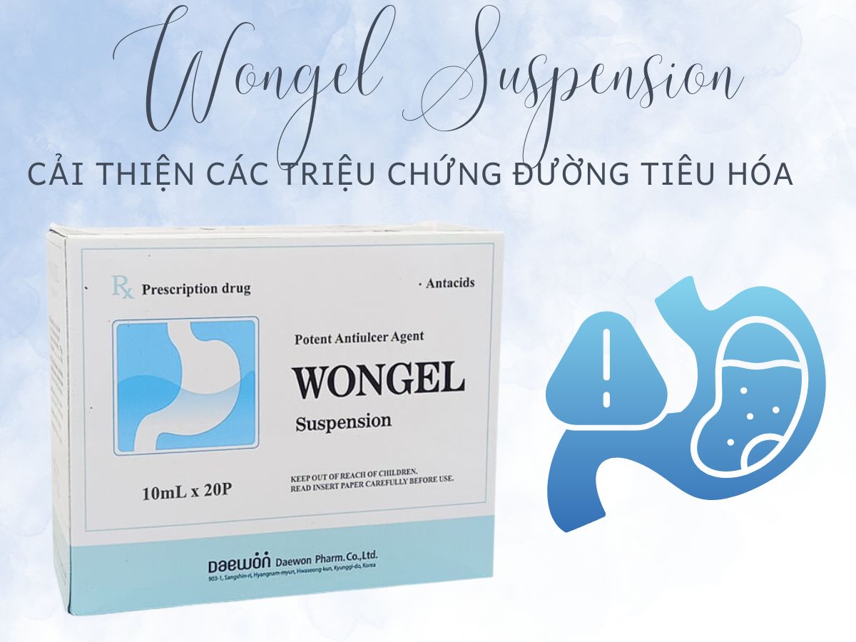 Wongel Suspension 8 Thuốc Wongel Suspension giảm đau trong viêm loét dạ dày tá tràng