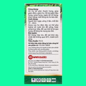 Cao An Phế Nam Dược 4 Cao An Phế Nam Dược 100ml giúp bổ phế, giúp giảm đờm và giảm ho